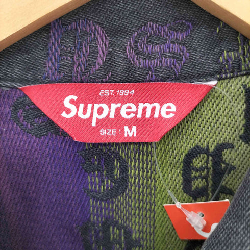 シュプリーム Supreme Gradient Jacquard Denim Work Jacket グラディエント オールドイングリッシュロゴ ジャガード ジップアップ デニムジャケット メンズ  M